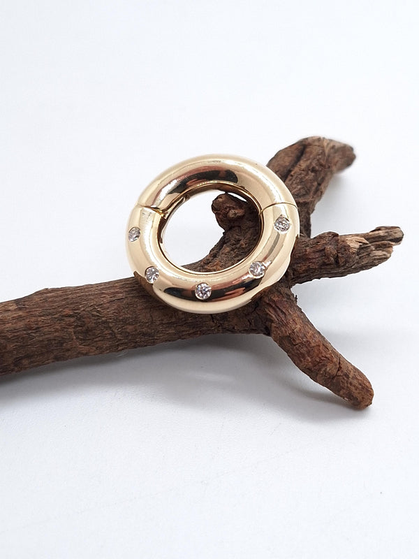 Ear Plugs Septum Clicker 14k Solid Gold Ear Gauges